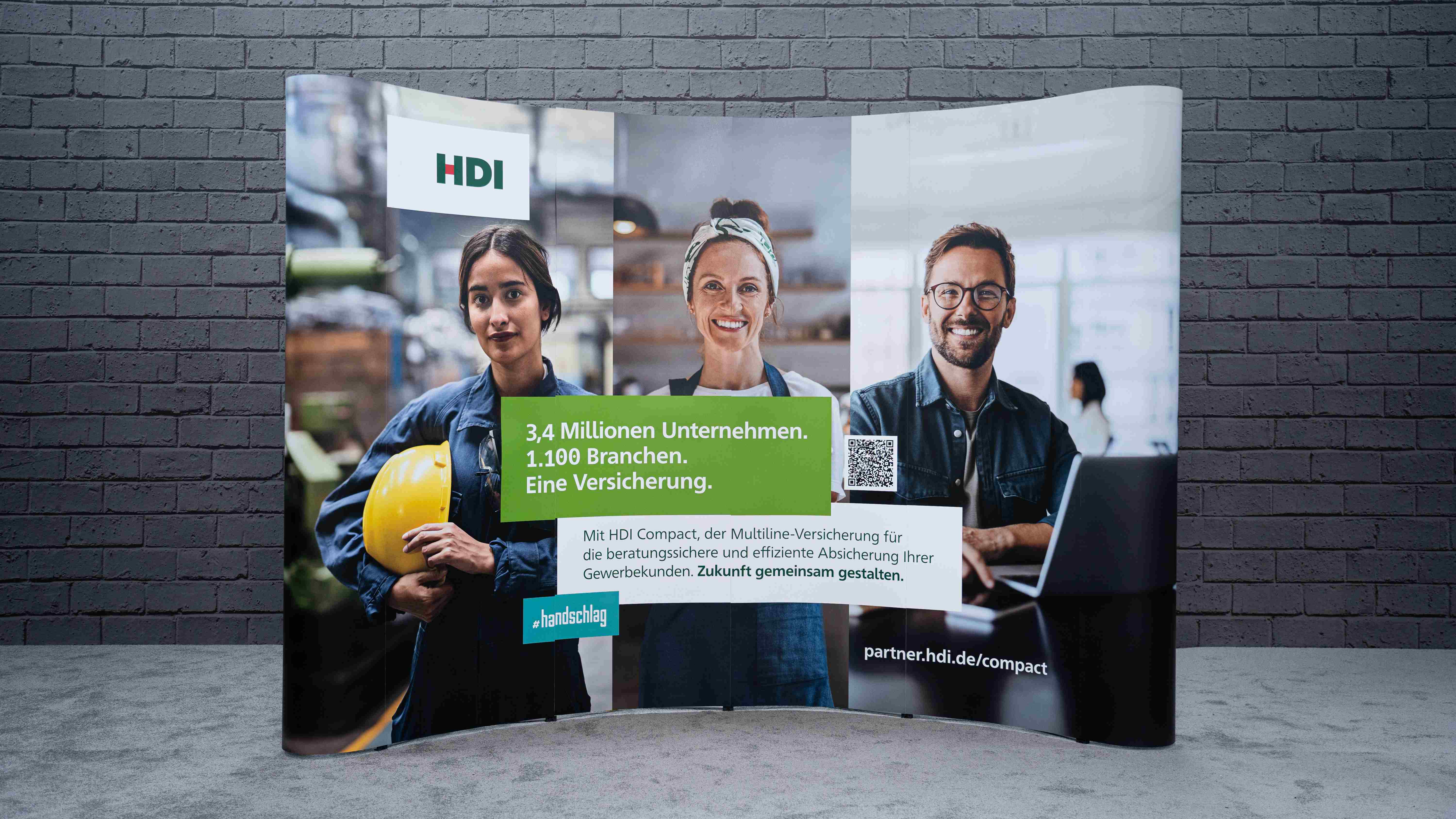 Messewand - 3,4 Millionen Unternehmen - #Handschlag